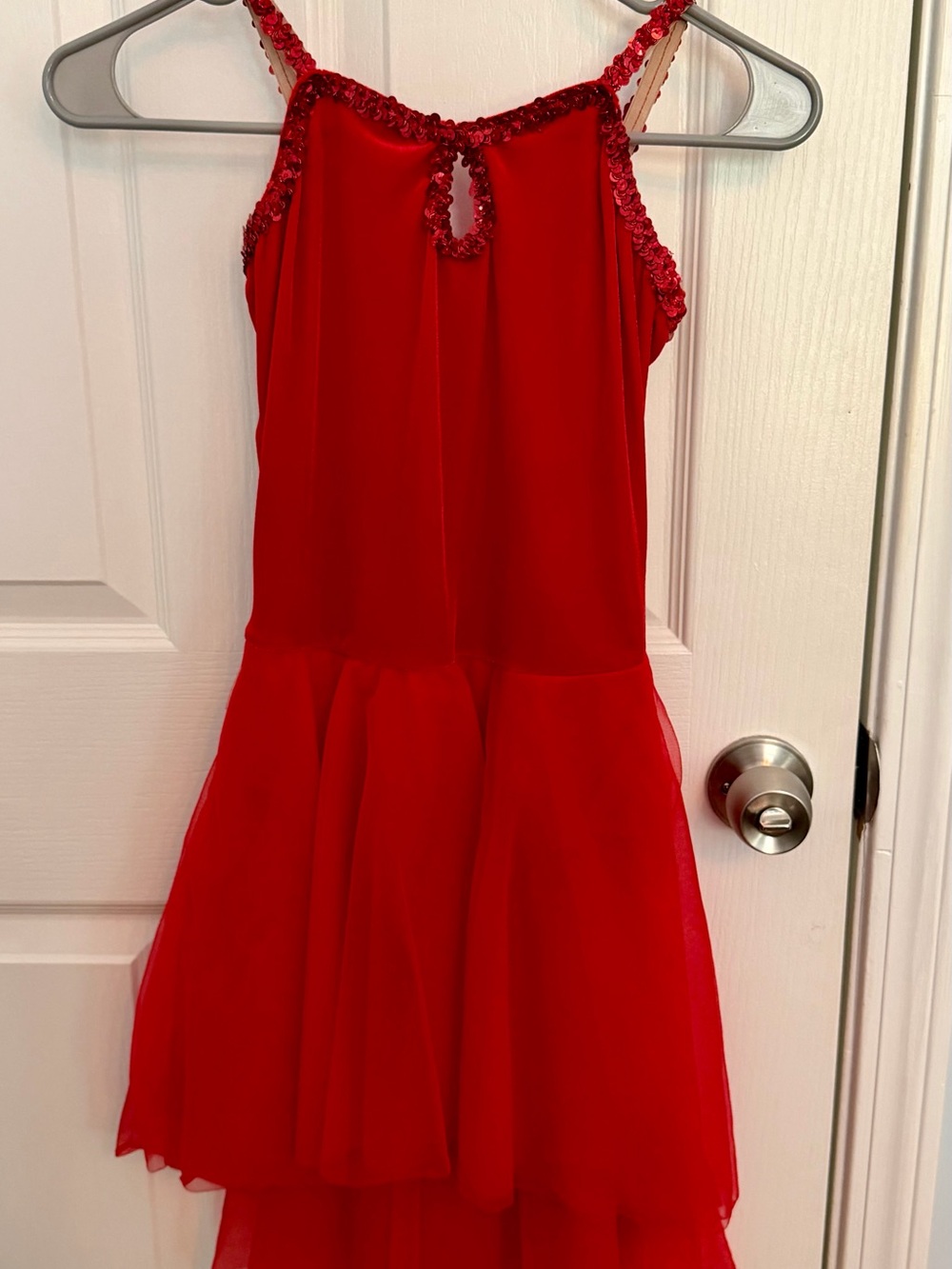 Revolution Dancewear Red Sequin Trim Lyrical Dance Costume Dress Style 761